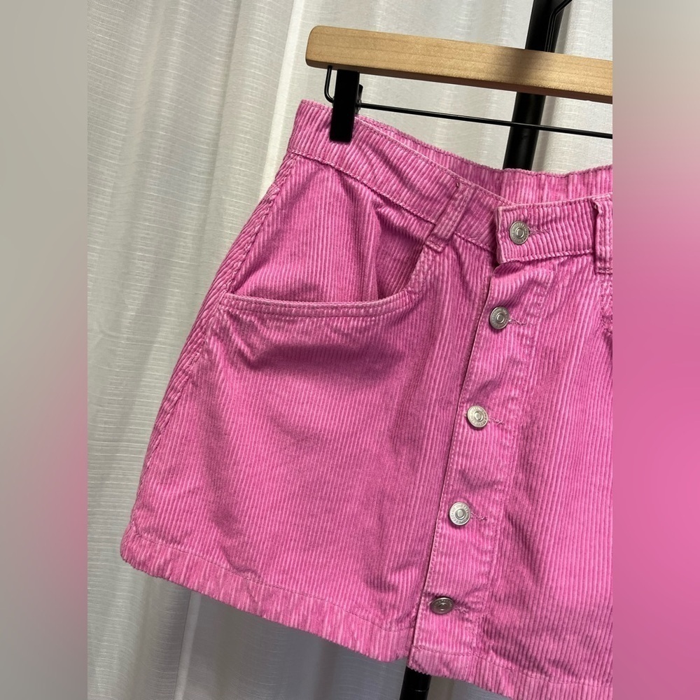 Free People Ray Cord Mini Skirt in Pink Frosting | size 6 - Picture 3 of 7